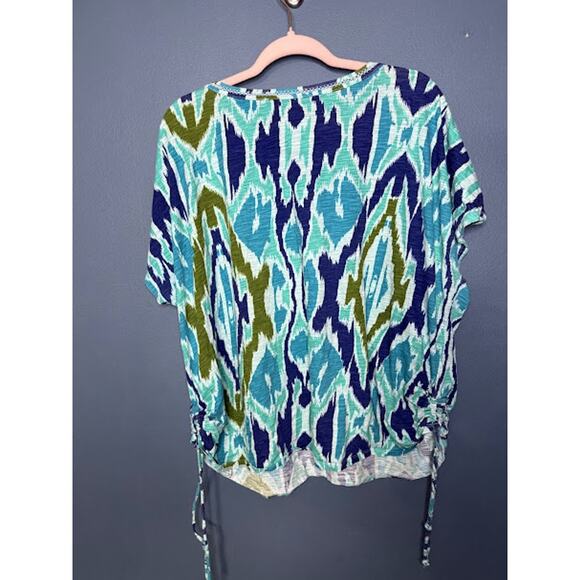 Lane Bryant Cool and Casual Slubbed Cotton Women's Size 22/24 Mixed Blue Ocean - Picture 2 of 6